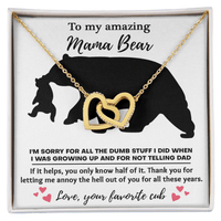 Interlocking Hearts Necklace – Funny Mama Bear Gift - TreasuredTale
