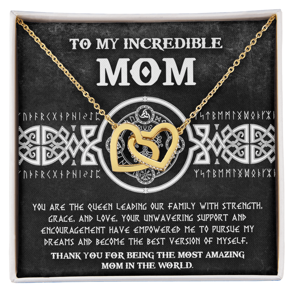 Interlocking Hearts Necklace – Queen Mom Gift of Strength - TreasuredTale