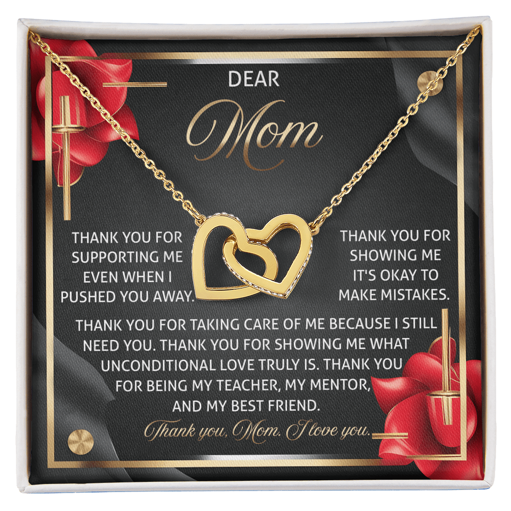 Interlocking Hearts Necklace – Unconditional Love Mom Gift - TreasuredTale
