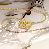Interlocking Hearts Necklace for Daughter-in-law - Mother's Day Gift