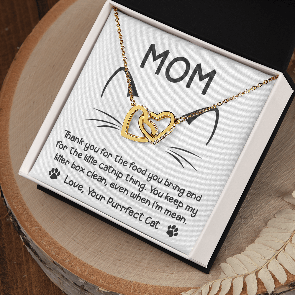 Interlocking Hearts Necklace – Funny Cat Mom Gift - TreasuredTale