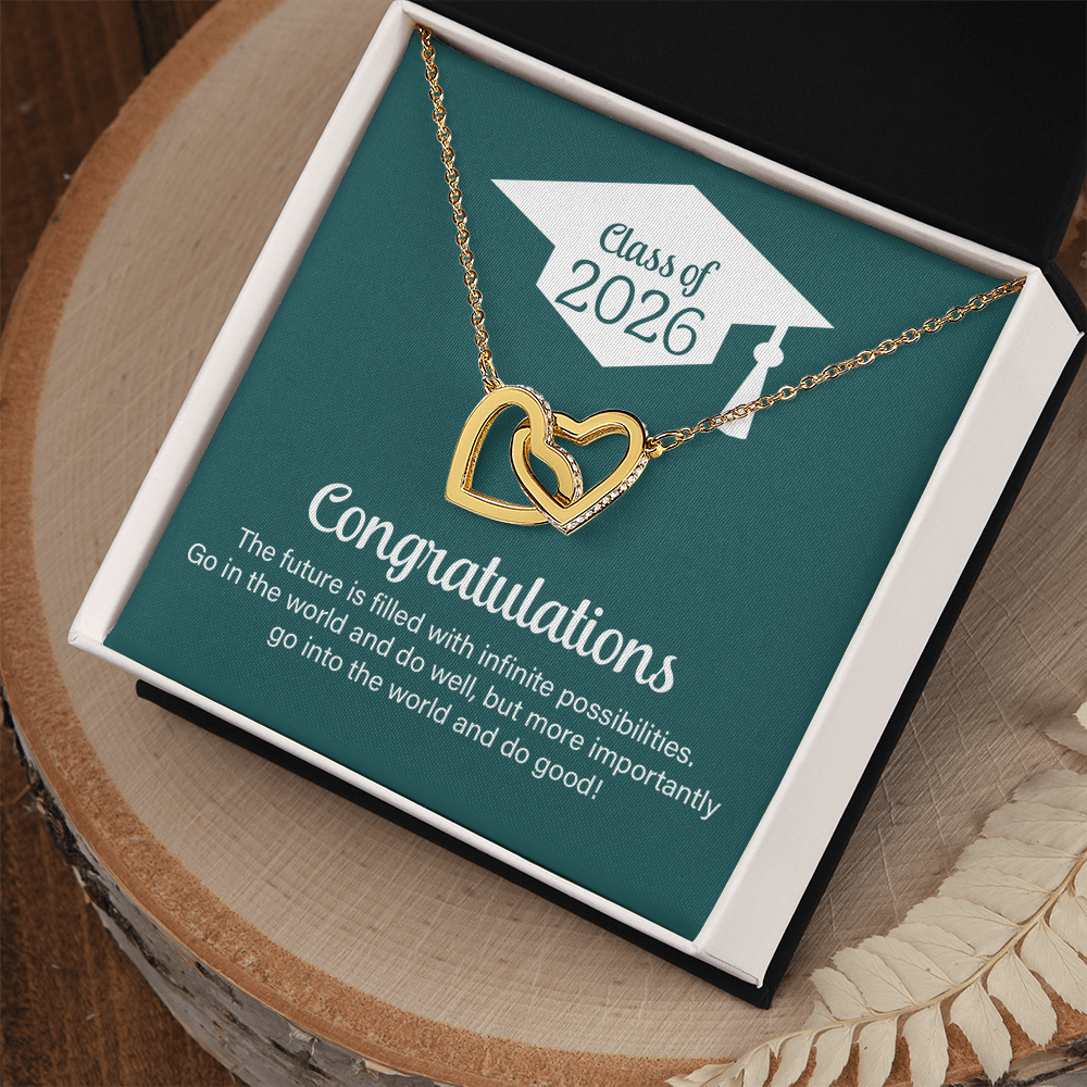 Interlocking Hearts Necklace - Go Into The World And Do Well