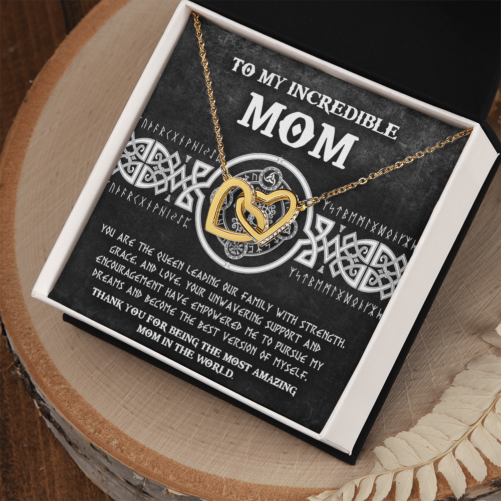 Interlocking Hearts Necklace – Queen Mom Gift of Strength - TreasuredTale