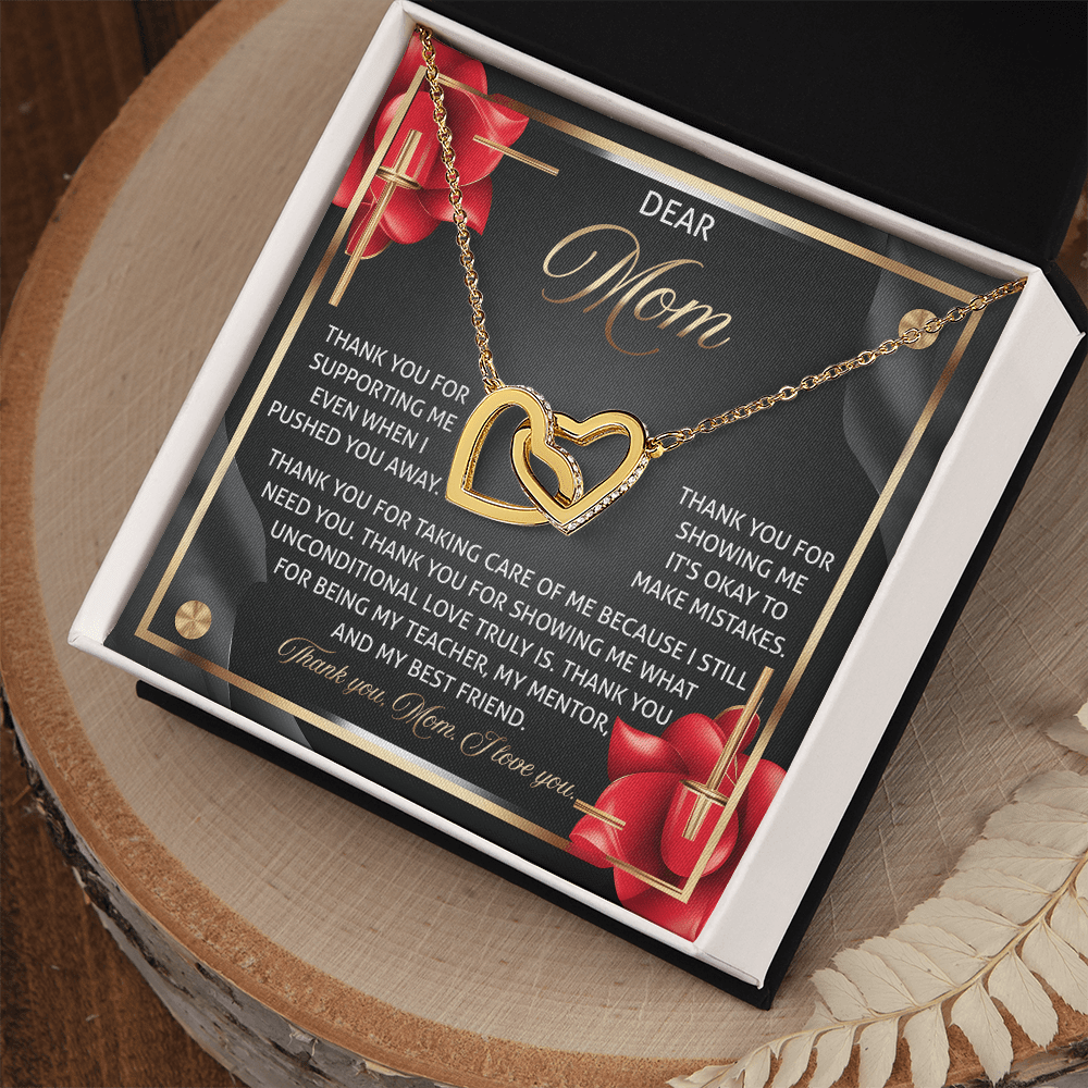 Interlocking Hearts Necklace – Unconditional Love Mom Gift - TreasuredTale