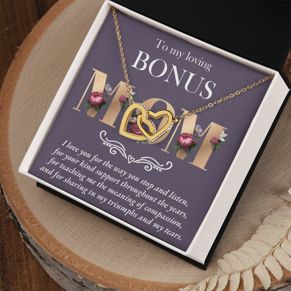 Interlocking Hearts Necklace – Bonus Mom Gift - TreasuredTale