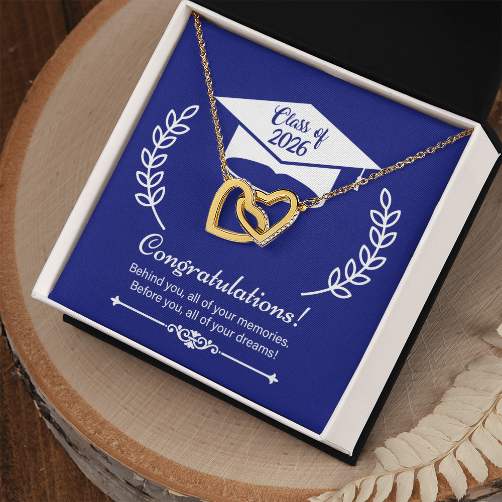 Interlocking Hearts Necklace - On Your Graduation Day