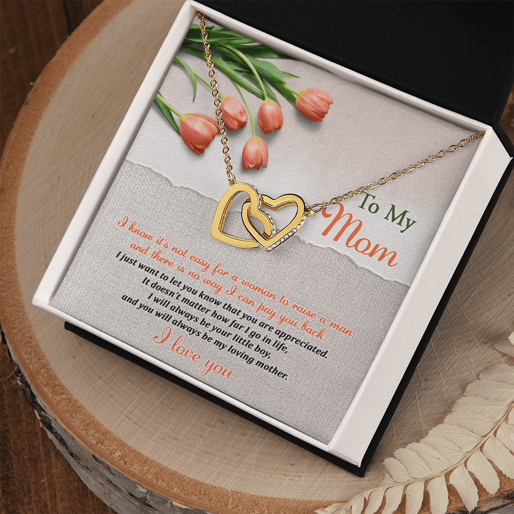Interlocking Hearts Necklace – Gift for Mom from Loving Son - TreasuredTale