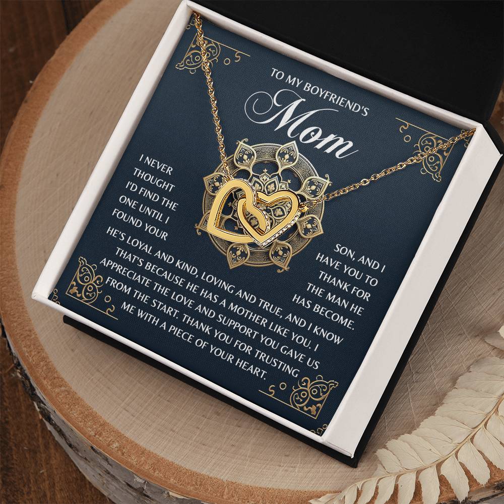 Interlocking Hearts Necklace – Thank You Boyfriend's Mom Gift - TreasuredTale