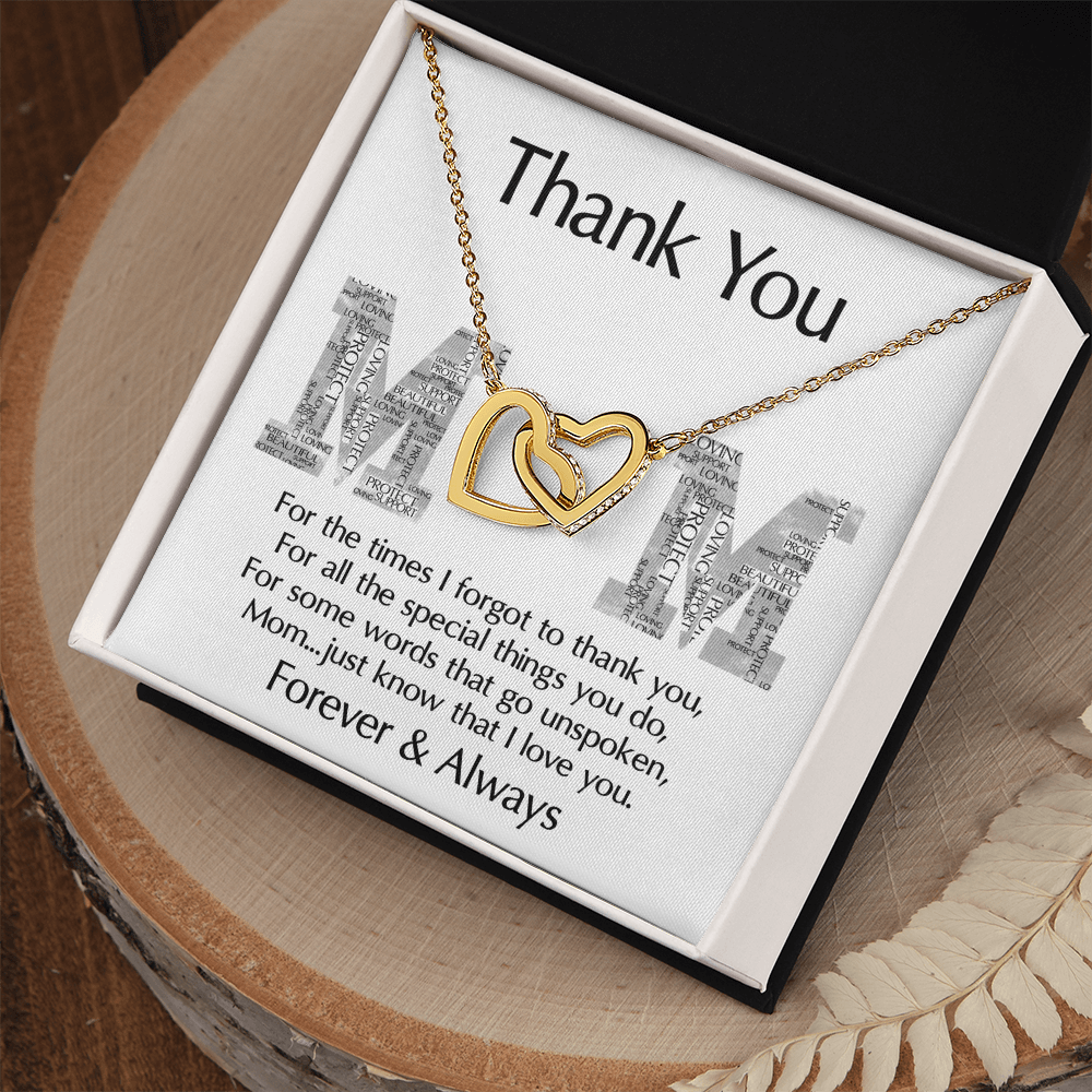 Interlocking Hearts Necklace – Thank You Mom Gift - TreasuredTale