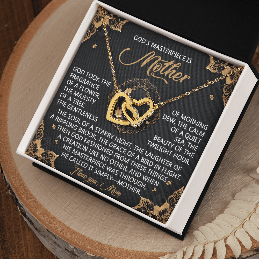 Interlocking Hearts Necklace – God's Masterpiece Mom Gift - TreasuredTale
