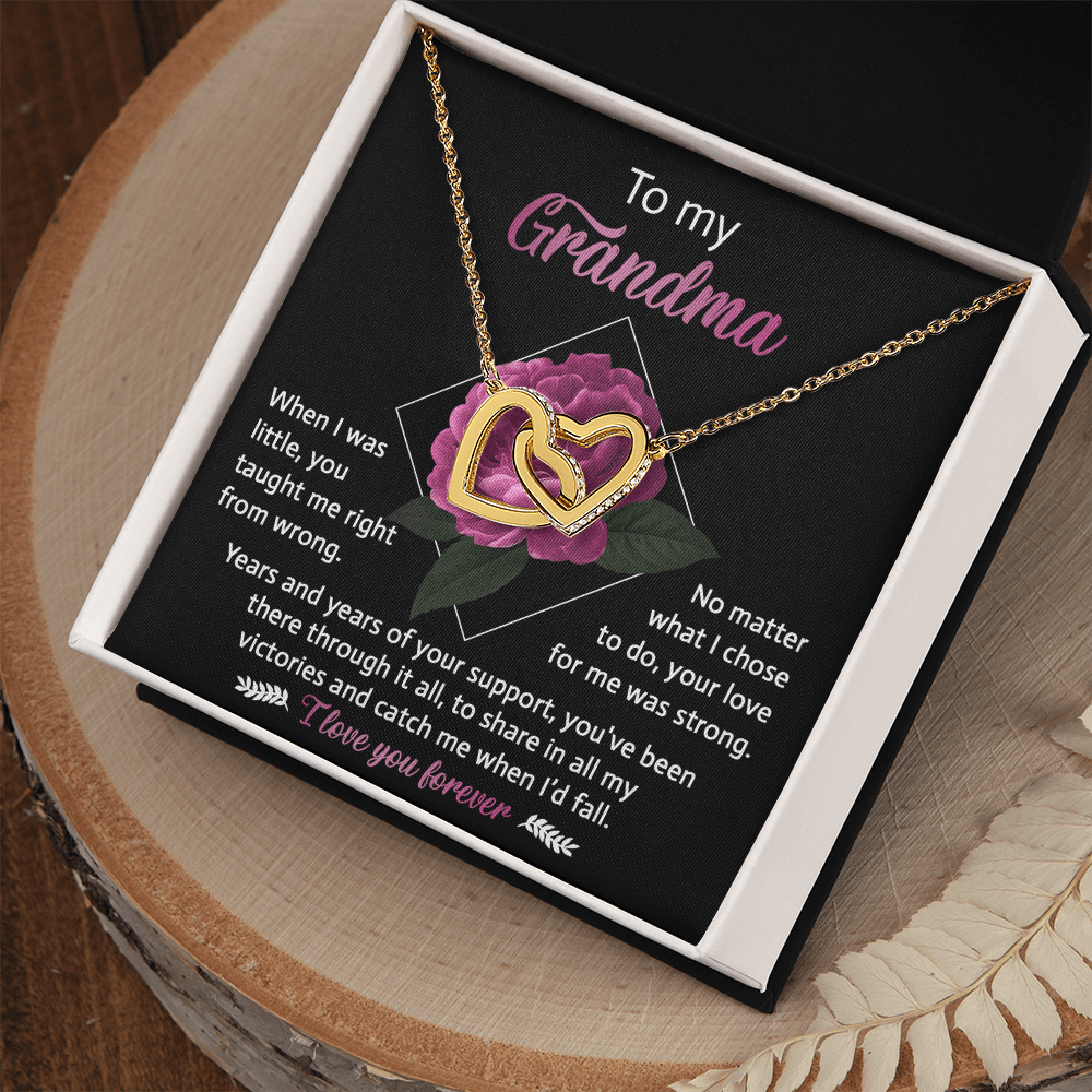 Interlocking Hearts Necklace – Gift for Loving Grandma - TreasuredTale