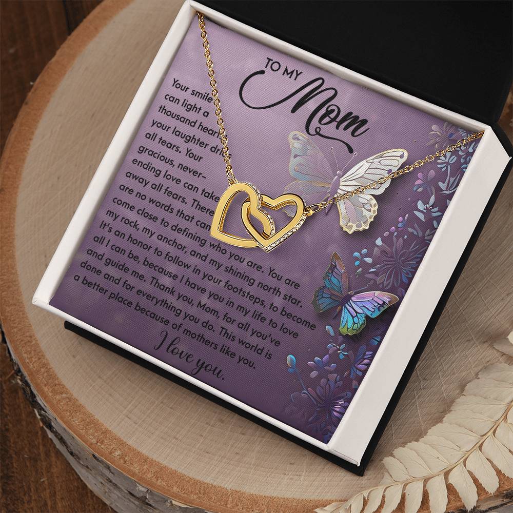 Interlocking Hearts Necklace – Mom Gift of Guidance and Light - TreasuredTale