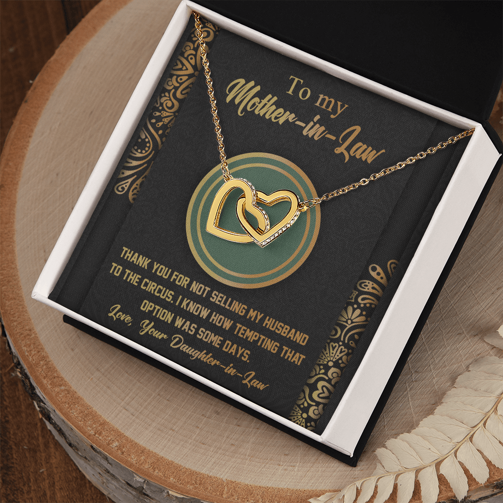 Interlocking Hearts Necklace – Funny Mother - in - Law Gift - TreasuredTale