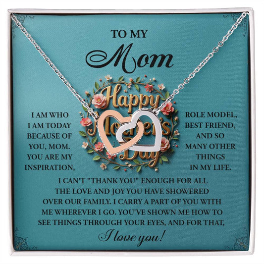 Interlocking Hearts Necklace – Inspirational Mom Gift - TreasuredTale