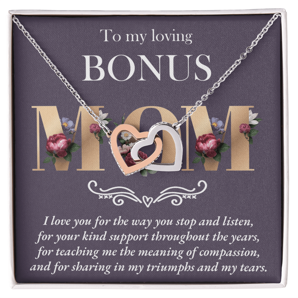 Interlocking Hearts Necklace – Bonus Mom Gift - TreasuredTale