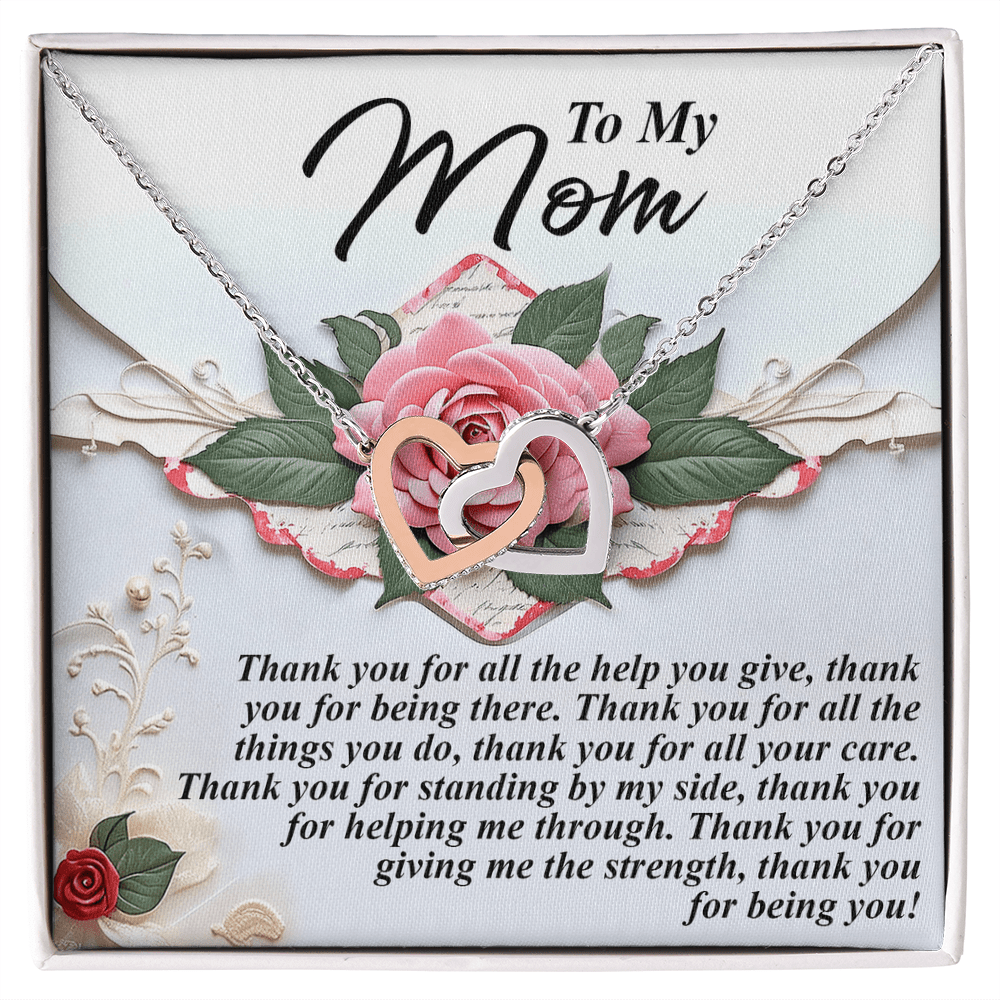 Interlocking Hearts Necklace – Thank You Mom Gift - TreasuredTale