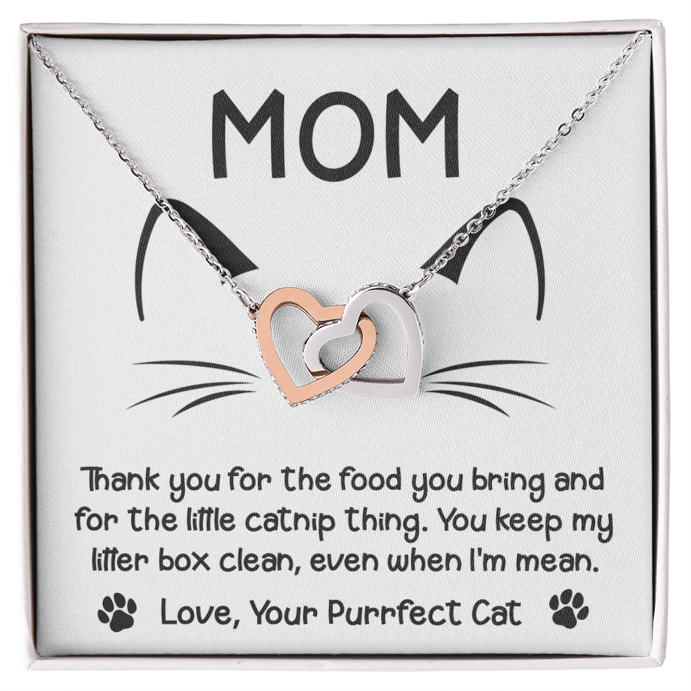 Interlocking Hearts Necklace – Funny Cat Mom Gift - TreasuredTale
