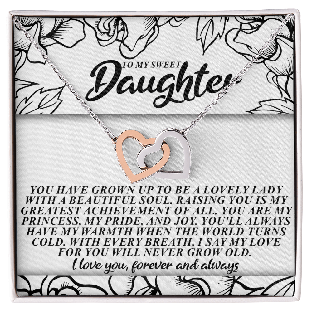 Interlocking Hearts Necklace – Sweet Daughter Love Gift - TreasuredTale