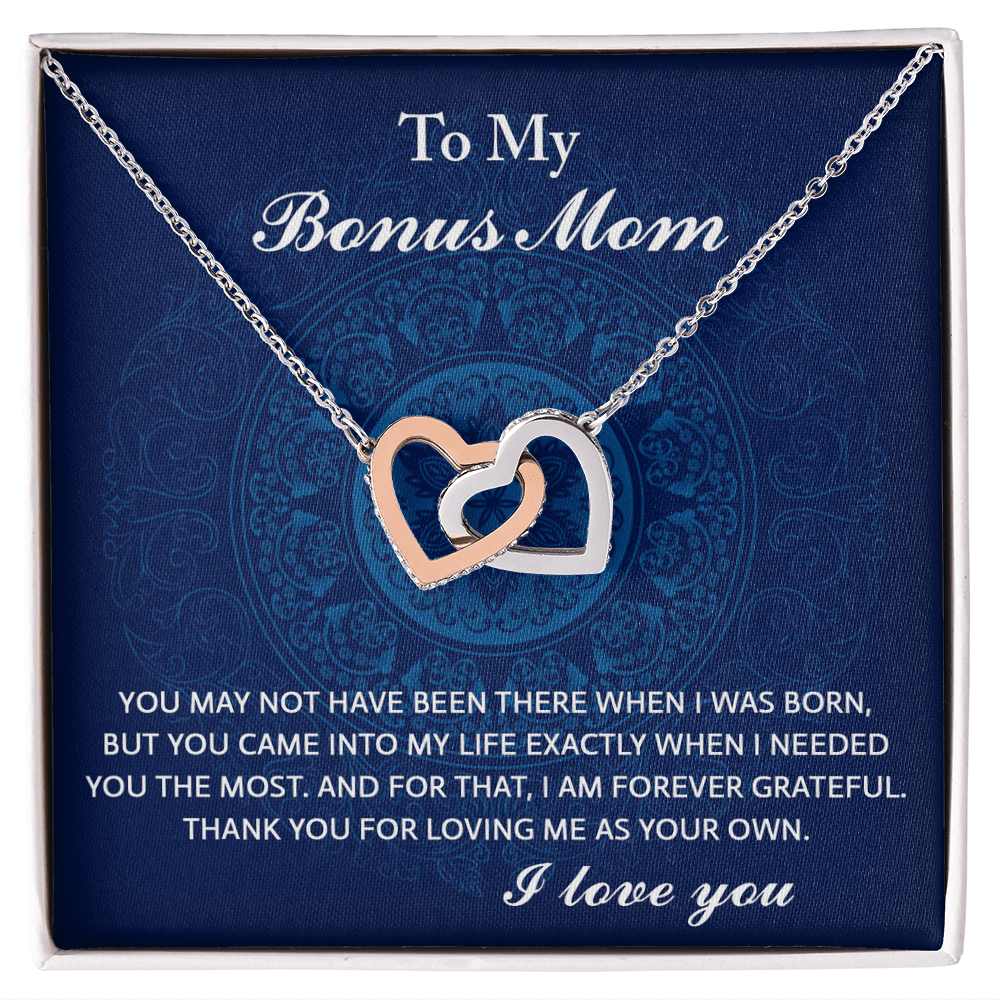 Interlocking Hearts Necklace – Bonus Mom Gift - TreasuredTale