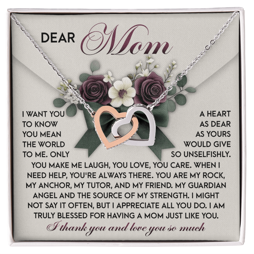 Interlocking Hearts Necklace – Mom Gift of Strength and Blessings - TreasuredTale