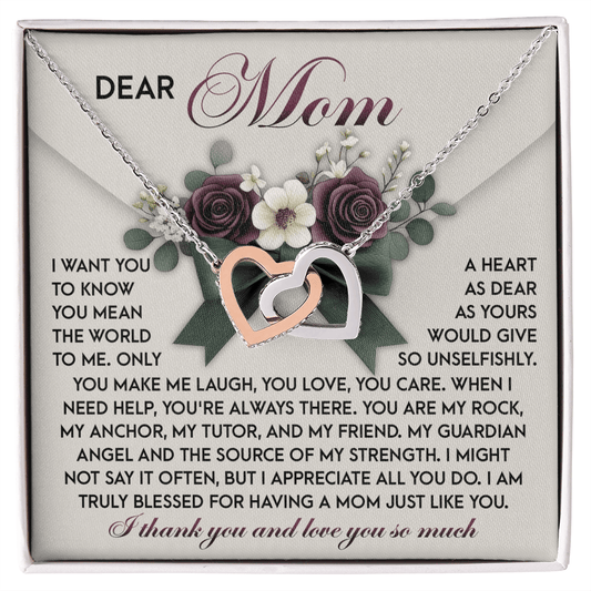 Interlocking Hearts Necklace – Mom Gift of Strength and Blessings - TreasuredTale