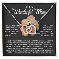 Interlocking Hearts Necklace – Thankful Mom Gift - TreasuredTale