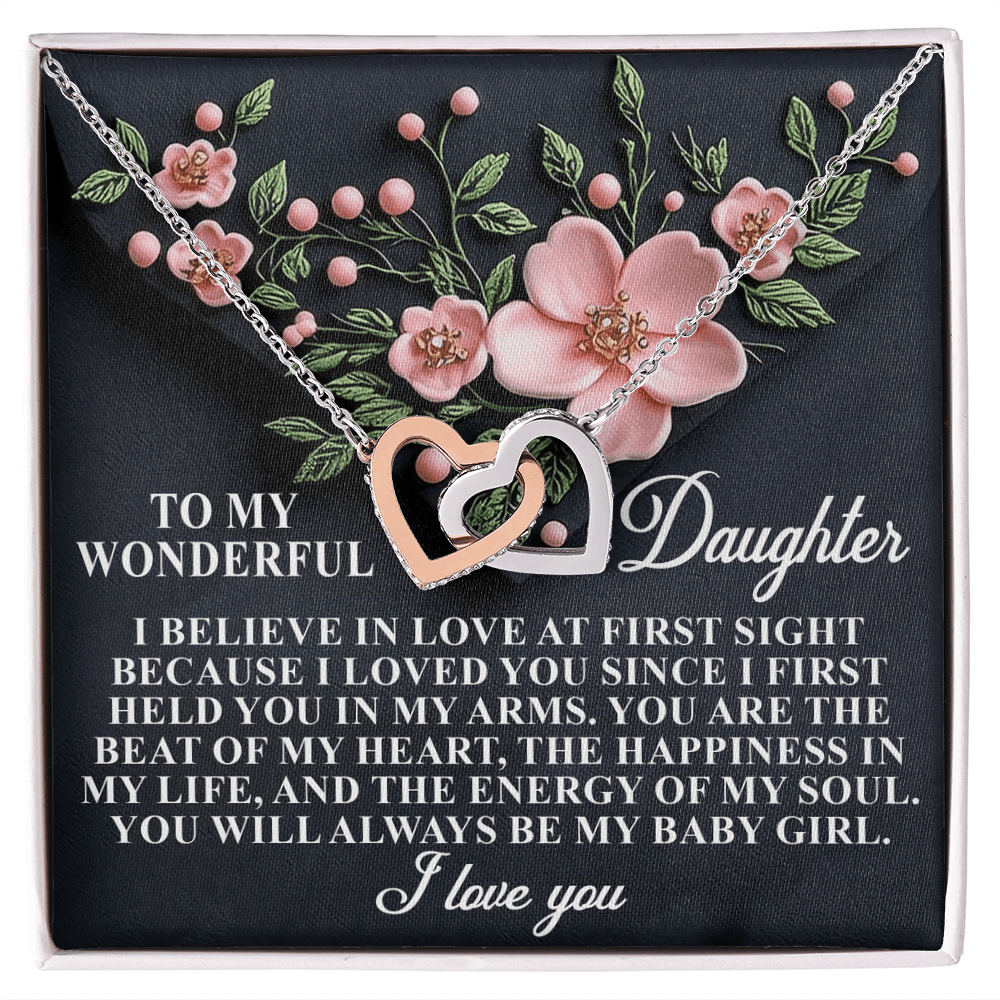 Interlocking Hearts Necklace – Daughter Gift Since Day One - TreasuredTale
