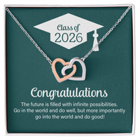 Interlocking Hearts Necklace - Go Into The World And Do Well