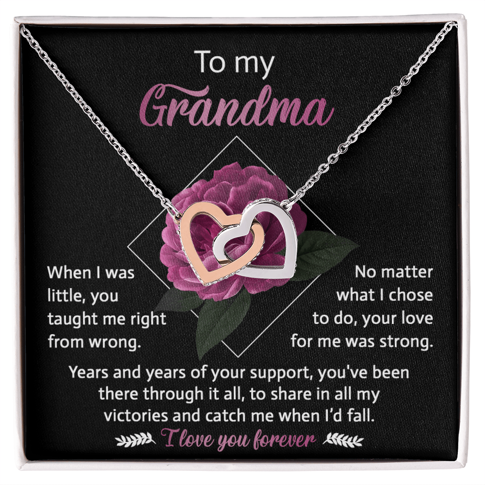 Interlocking Hearts Necklace – Gift for Loving Grandma - TreasuredTale