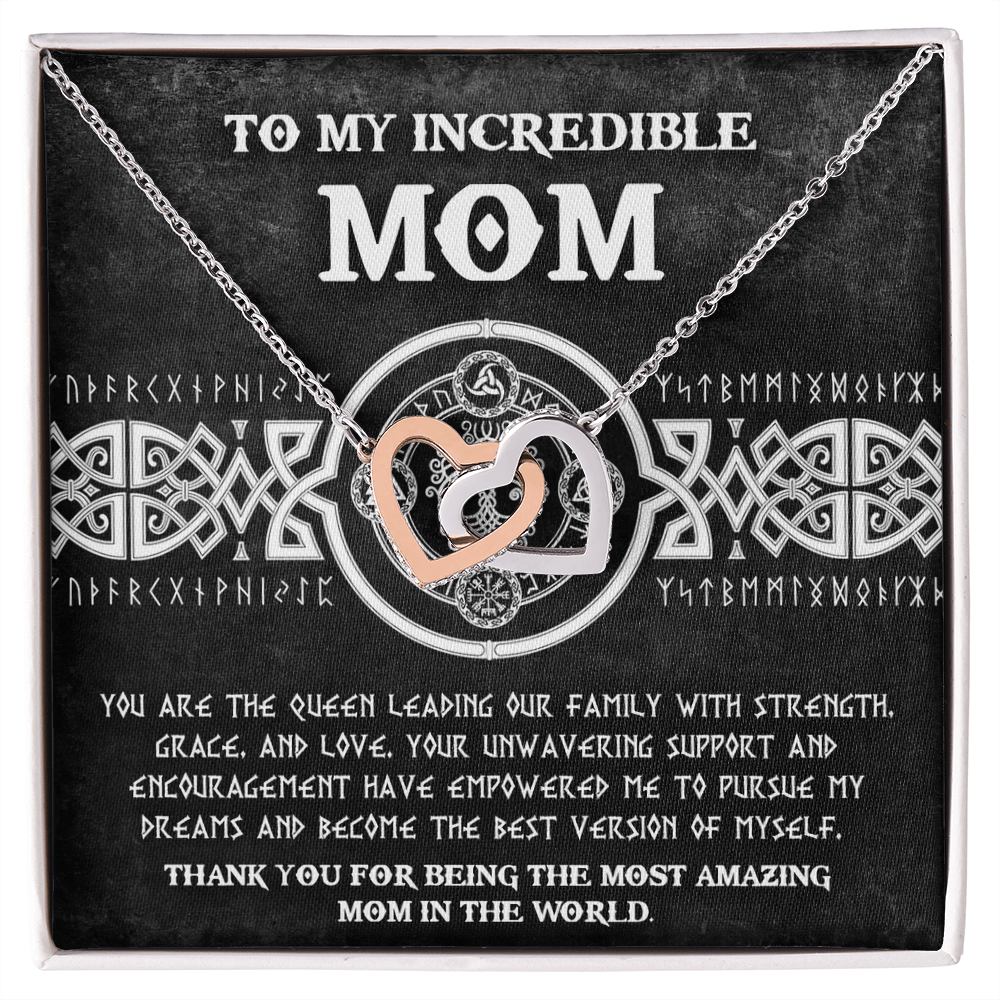 Interlocking Hearts Necklace – Queen Mom Gift of Strength - TreasuredTale