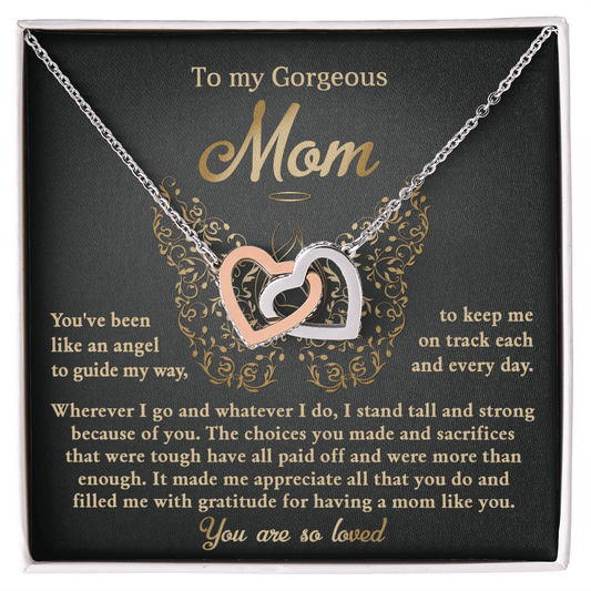 Interlocking Hearts Necklace – Gift for Gorgeous Mom - TreasuredTale
