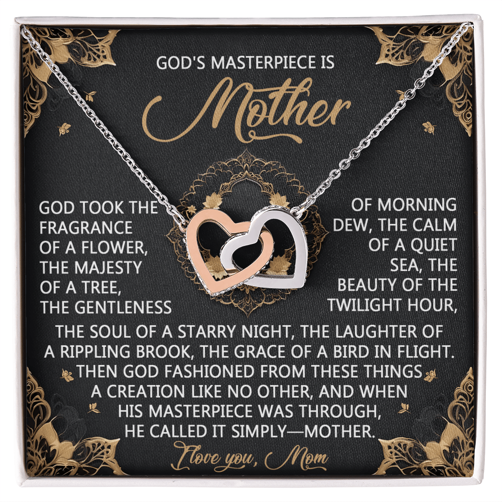 Interlocking Hearts Necklace – God's Masterpiece Mom Gift - TreasuredTale