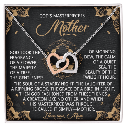 Interlocking Hearts Necklace – God's Masterpiece Mom Gift - TreasuredTale