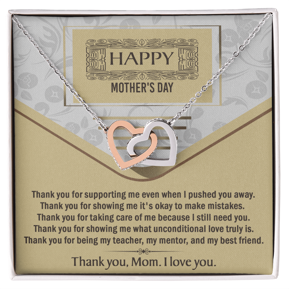 Interlocking Hearts Necklace – Mother's Day Gift to Loving Mom - TreasuredTale