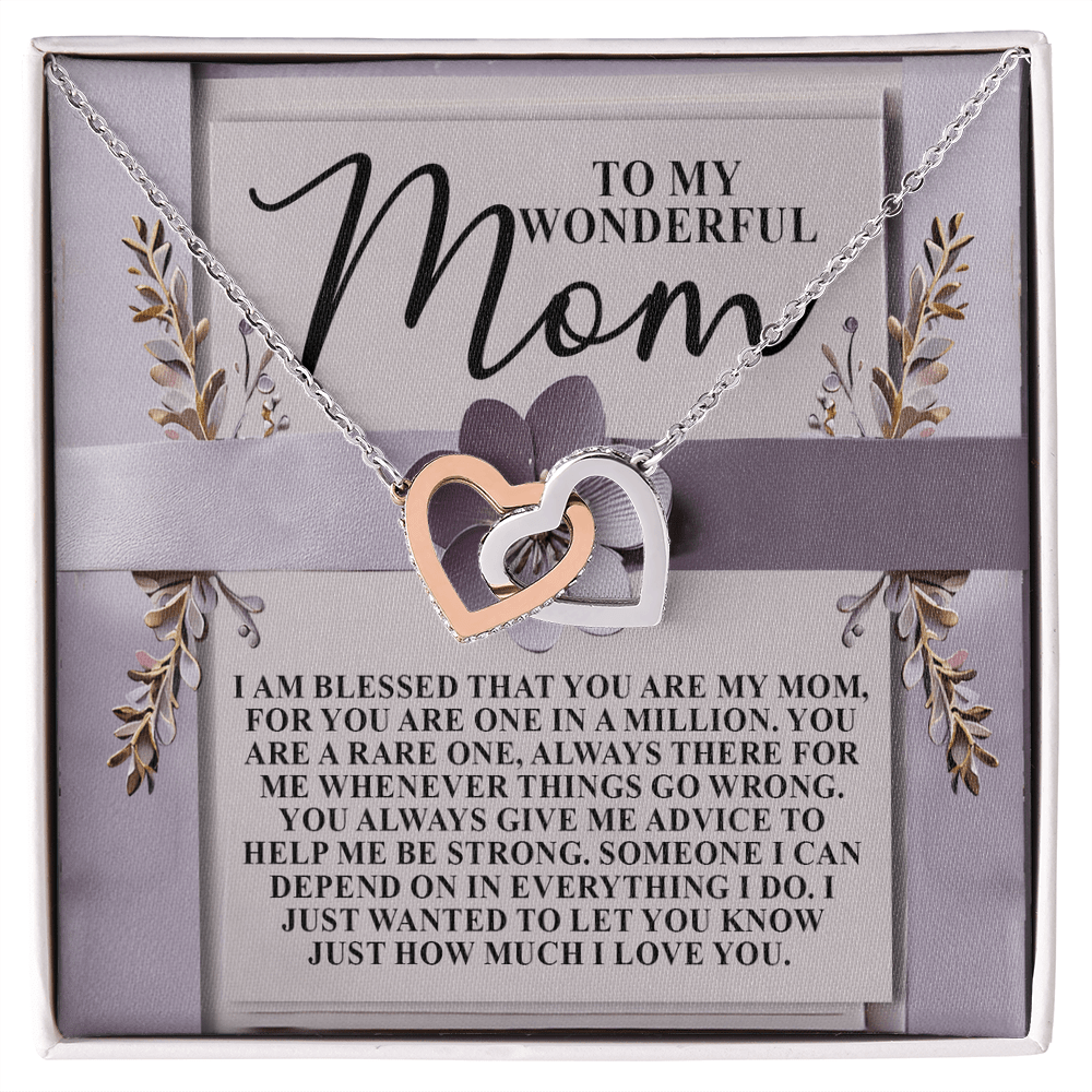 Interlocking Hearts Necklace – One - in - a - Million Mom Gift - TreasuredTale