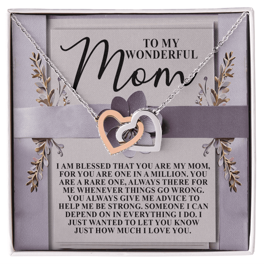 Interlocking Hearts Necklace – One - in - a - Million Mom Gift - TreasuredTale