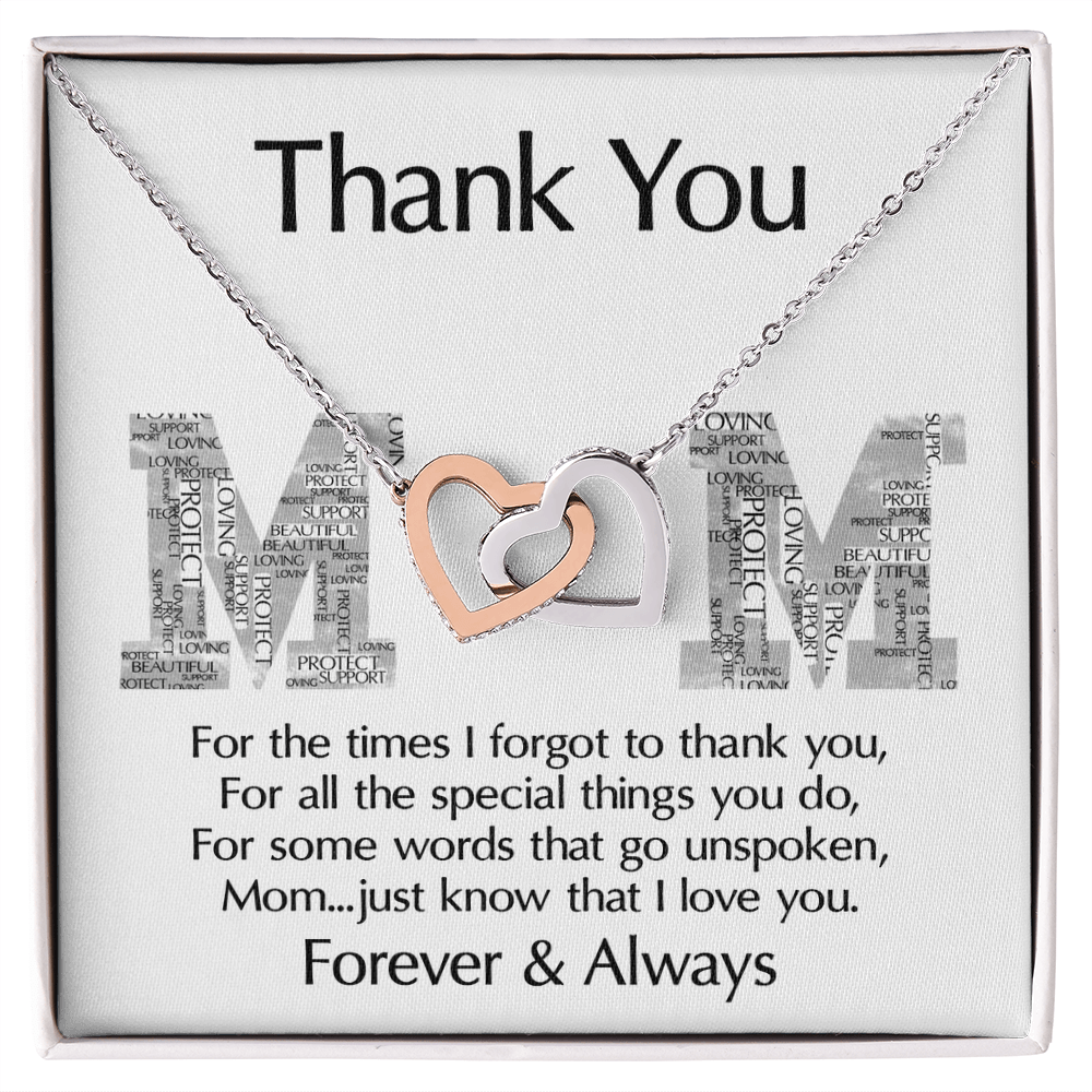 Interlocking Hearts Necklace – Thank You Mom Gift - TreasuredTale