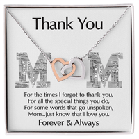 Interlocking Hearts Necklace – Thank You Mom Gift - TreasuredTale