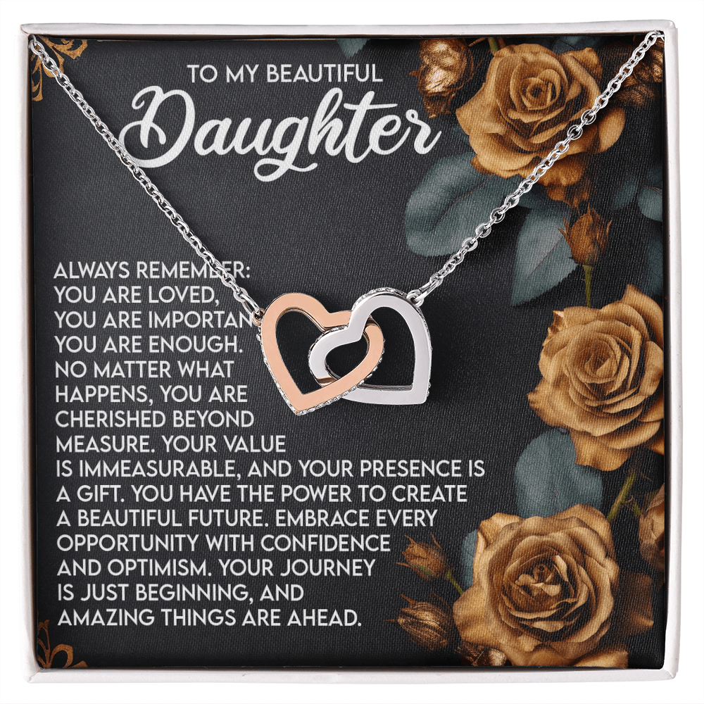 Interlocking Hearts Necklace – Daughter Gift of Confidence - TreasuredTale