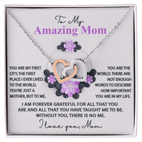 Interlocking Hearts Necklace – Funny Five - Star Mom Gift - TreasuredTale