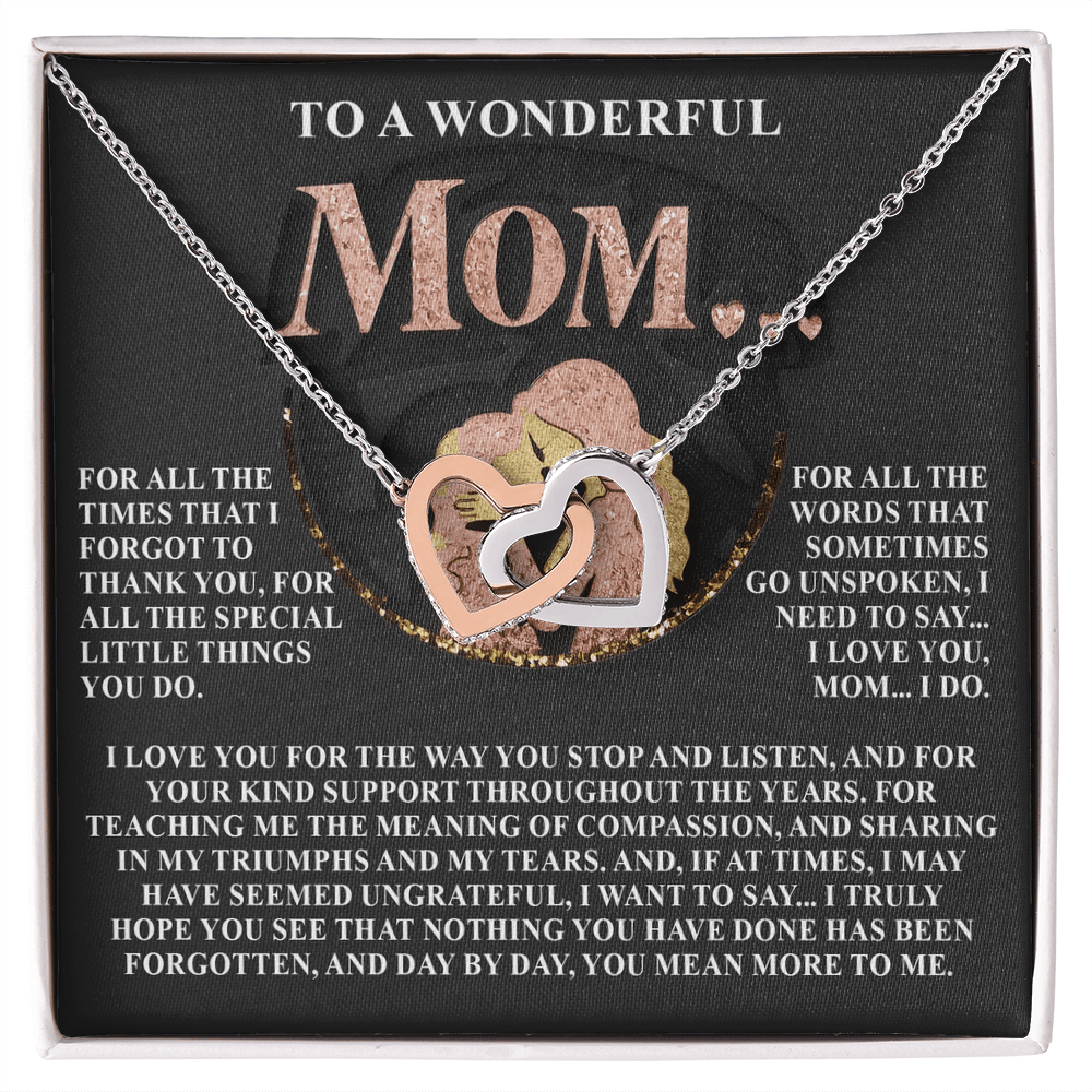 Interlocking Hearts Necklace – Compassionate Mom Gift - TreasuredTale