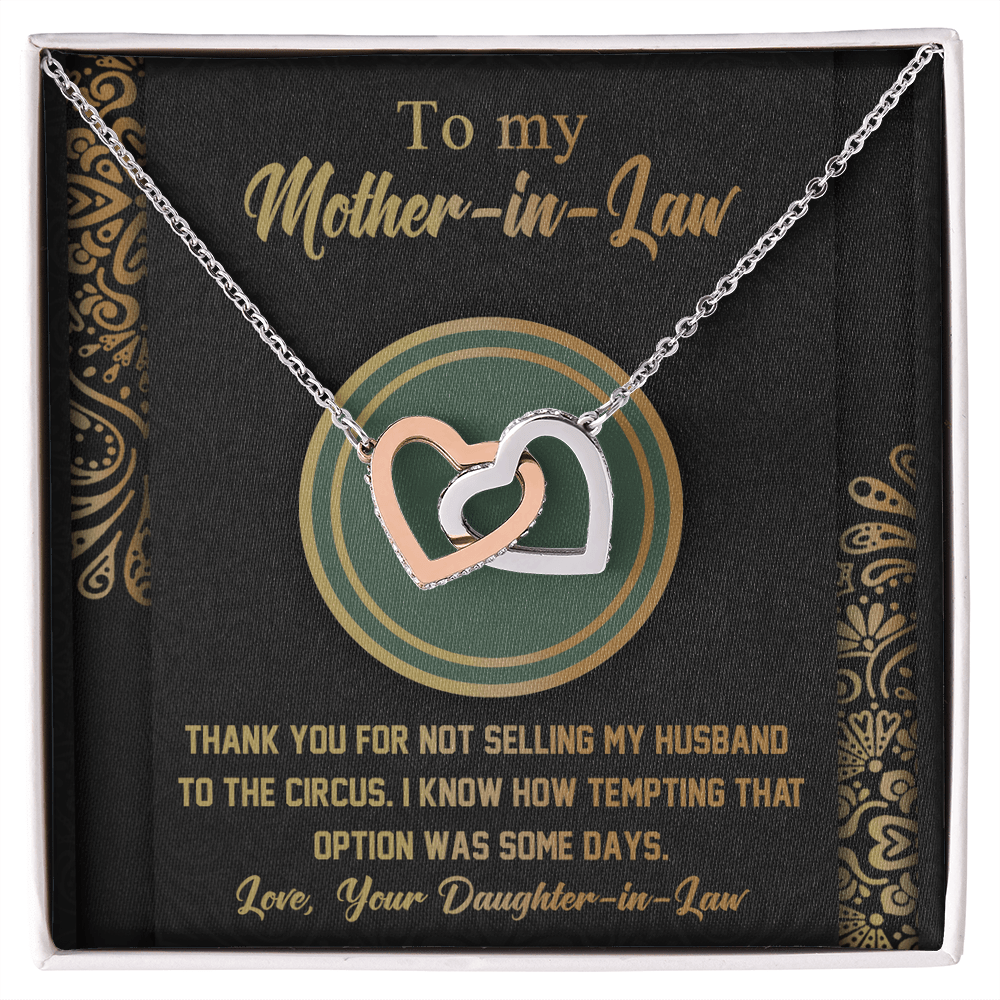 Interlocking Hearts Necklace – Funny Mother - in - Law Gift - TreasuredTale