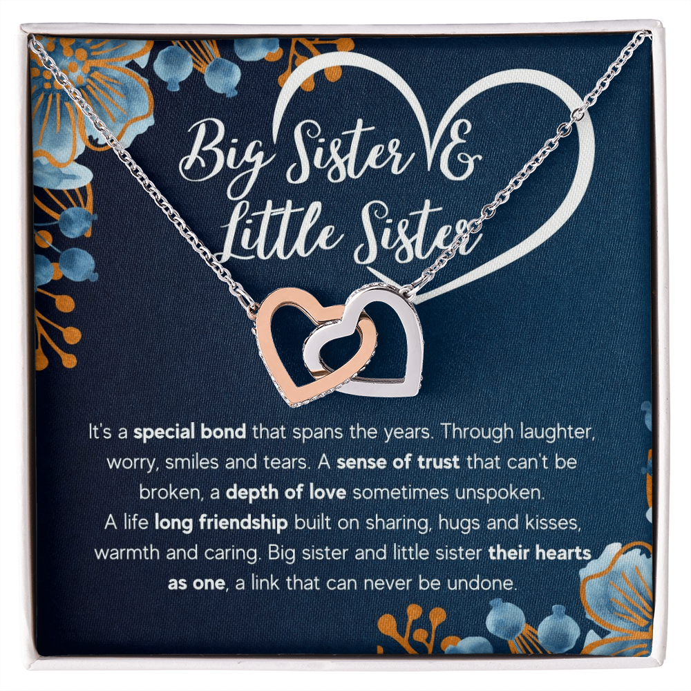 Interlocking Hearts Necklace for Sister from Sister - Mother's Day Gift
