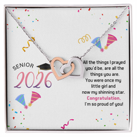 Interlocking Hearts Necklace - Senior Graduation, Gift for Daughter