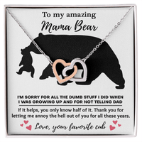 Interlocking Hearts Necklace – Funny Mama Bear Gift - TreasuredTale