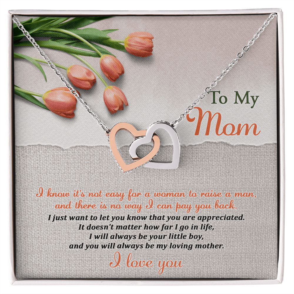 Interlocking Hearts Necklace – Gift for Mom from Loving Son - TreasuredTale