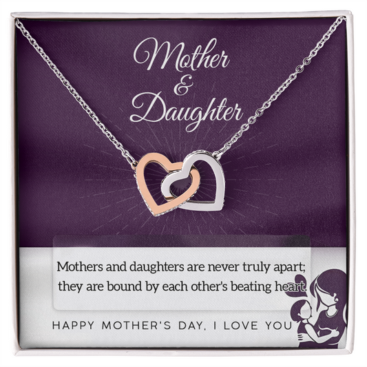 Interlocking Hearts Necklace – Mother and Daughter Gift