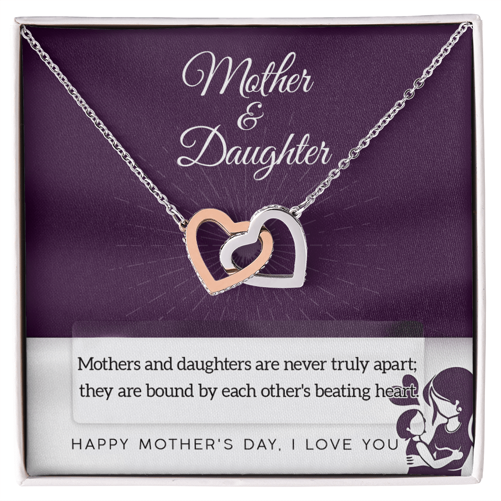 Interlocking Hearts Necklace – Mother and Daughter Gift - TreasuredTale