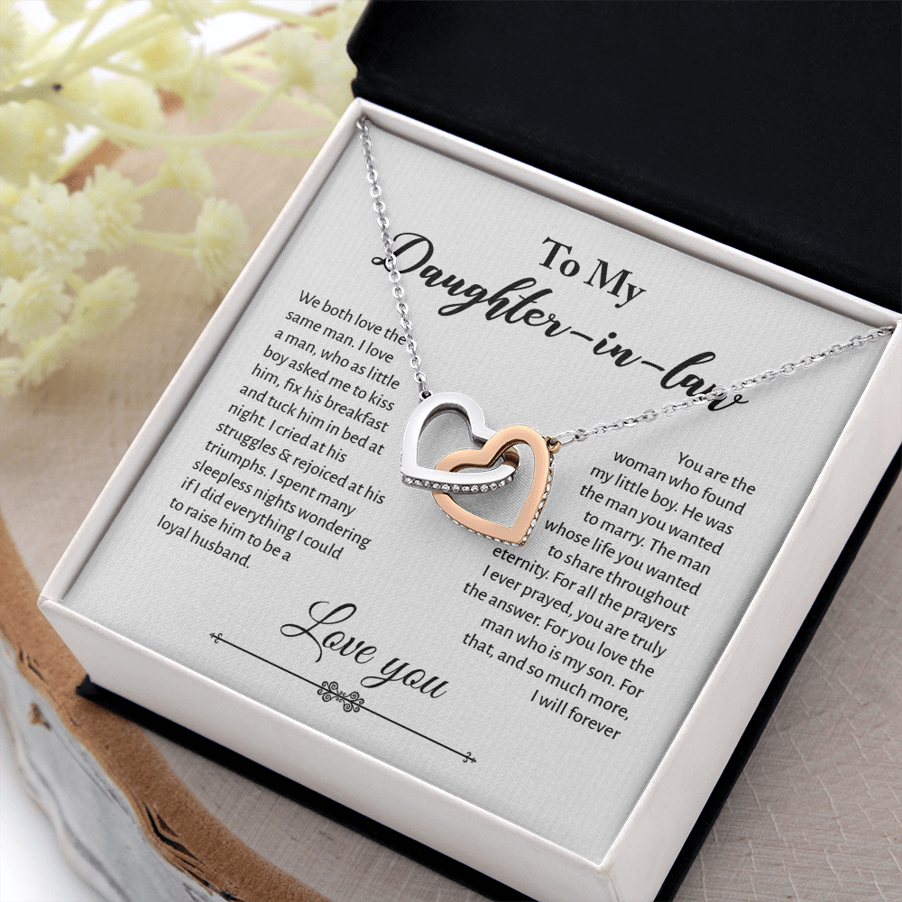 Interlocking Hearts Necklace for Daughter-in-law - Mother's Day Gift