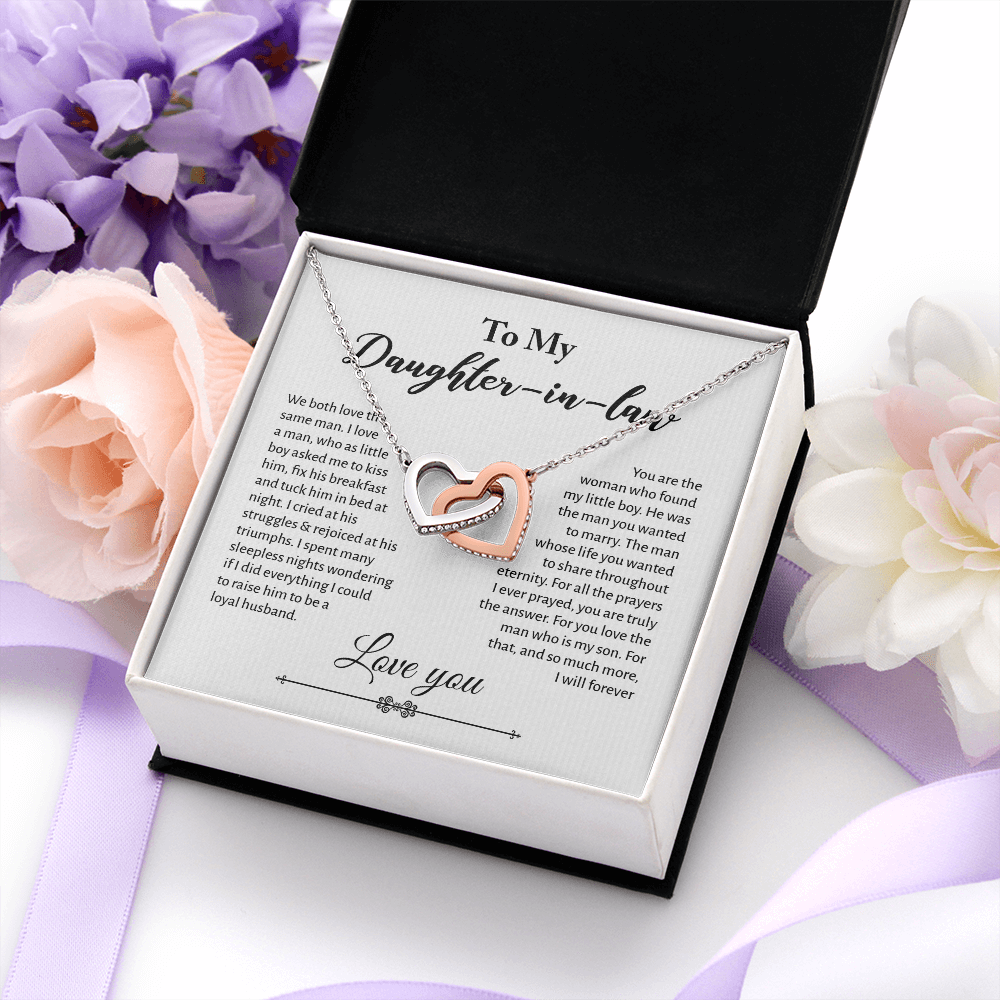 Interlocking Hearts Necklace for Daughter-in-law - Mother's Day Gift